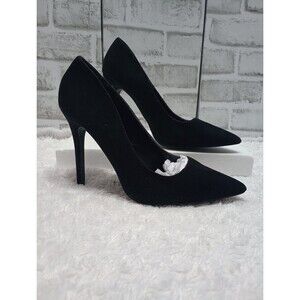 CHARLOTTE RUSSE Women Ponty Toe Stiletto  Black Faux Suede   Heels Sz 9